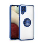 Tuff Slim Armor Hybrid Ring Stand Case for Samsung Galaxy A12 (Navy Blue)